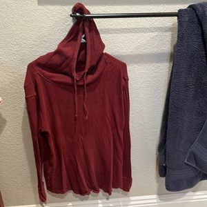 Patagonia waffled tunic hooded shirt xl maroon